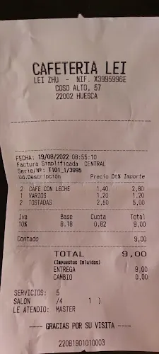Cafetería Lei - Huesca